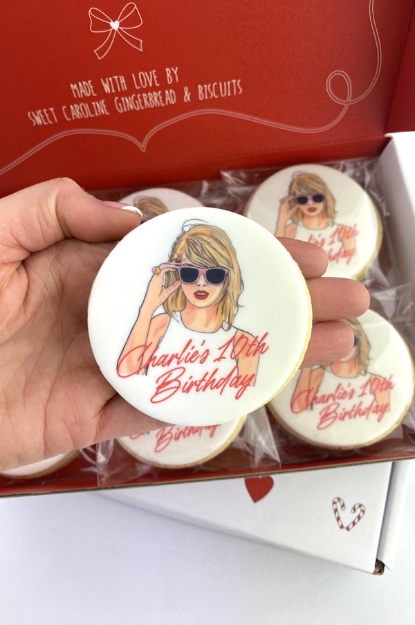 Taylor Swift Custom Birthday Cookies