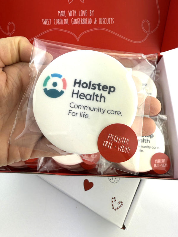 Gluten Free + Vegan Business Logo Cookies