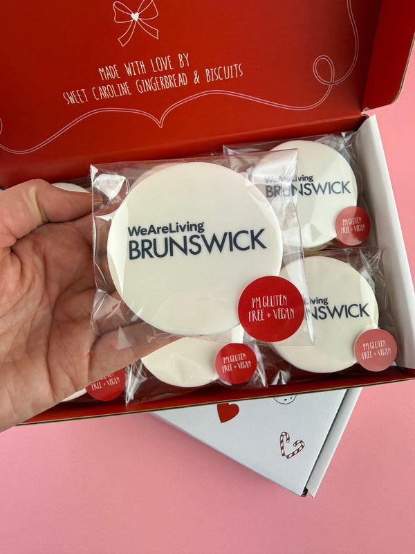 Gluten Free + Vegan Custom Logo Cookies