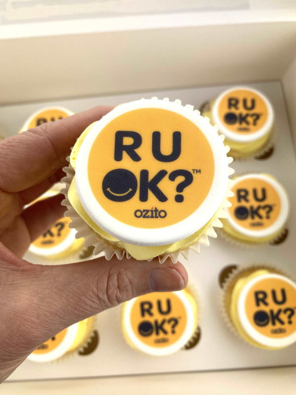 Custom Logo R U OK? Day Cupcakes