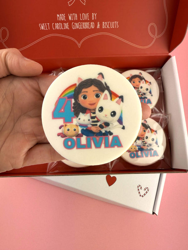 Gluten Free + Vegan Gabby's Dollhouse Custom Birthday Cookies
