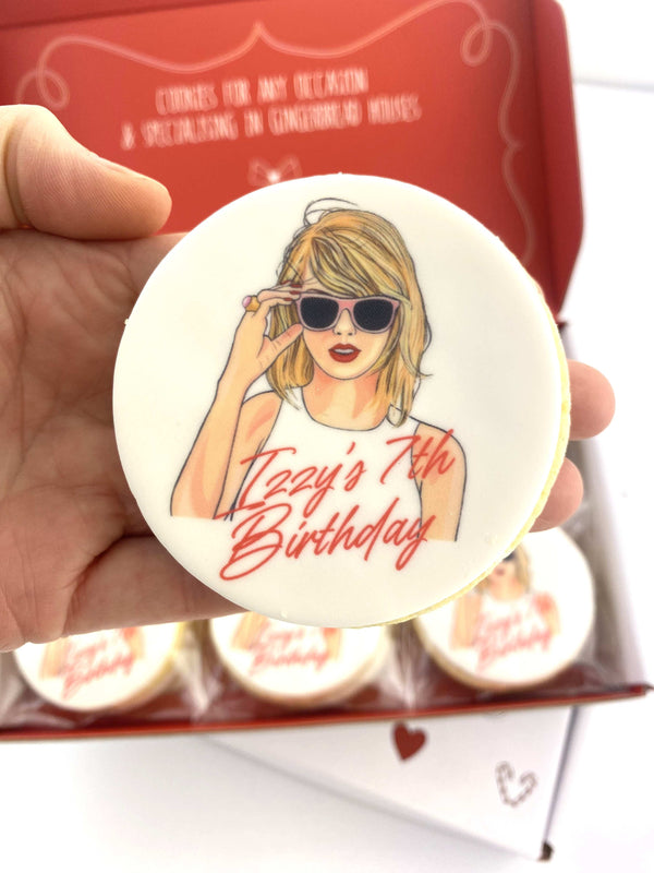 Taylor Swift Custom Birthday Cookies