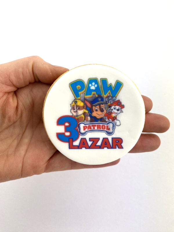 Paw Patrol Custom Name + Age Cookies