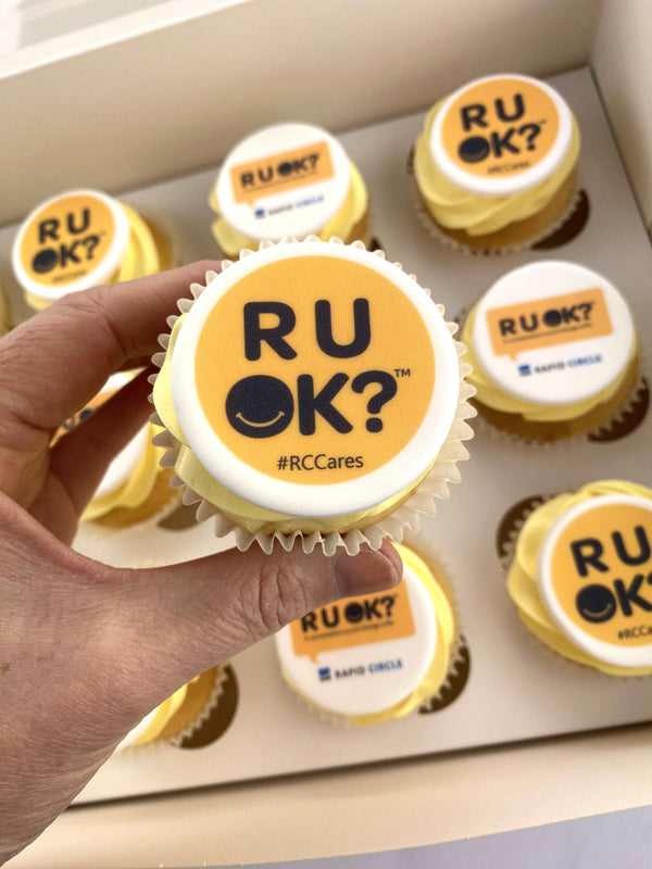 Custom Logo R U OK? Day Cupcakes