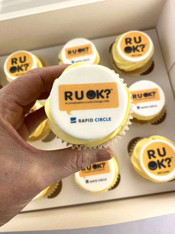 Custom Logo R U OK? Day Cupcakes